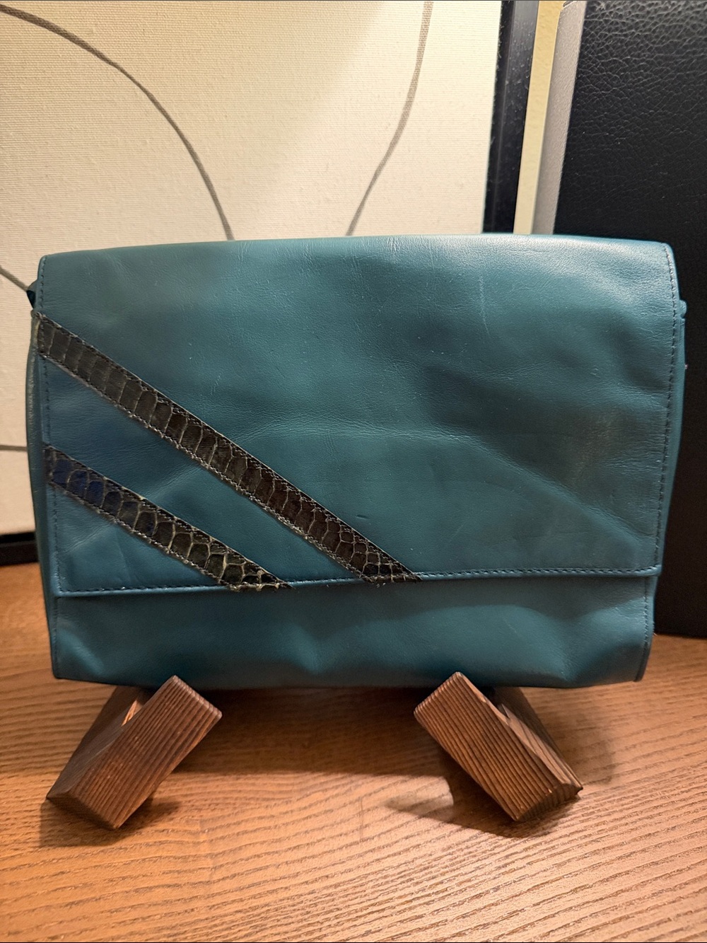 Vintage Clutch with Snake Accent